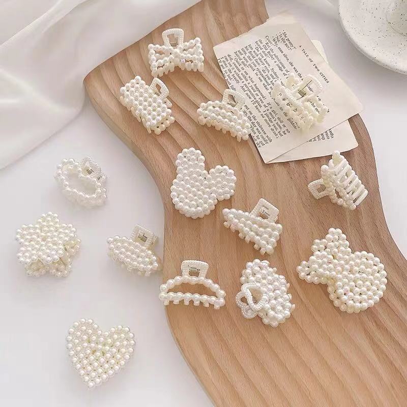 12pcs/lot Baby Girl Hair Claw Pearl Hair Claw Pearl Hairpin Crab Retro Hair Clips Hair Accessories for Women 12 Different Style