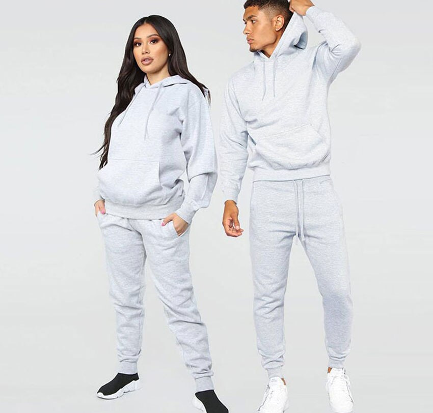 Autumn and winter hoodie suit couple fashion fleece hoodie men casual jogging suit track suit sweatshirt women pullover S-XXXL