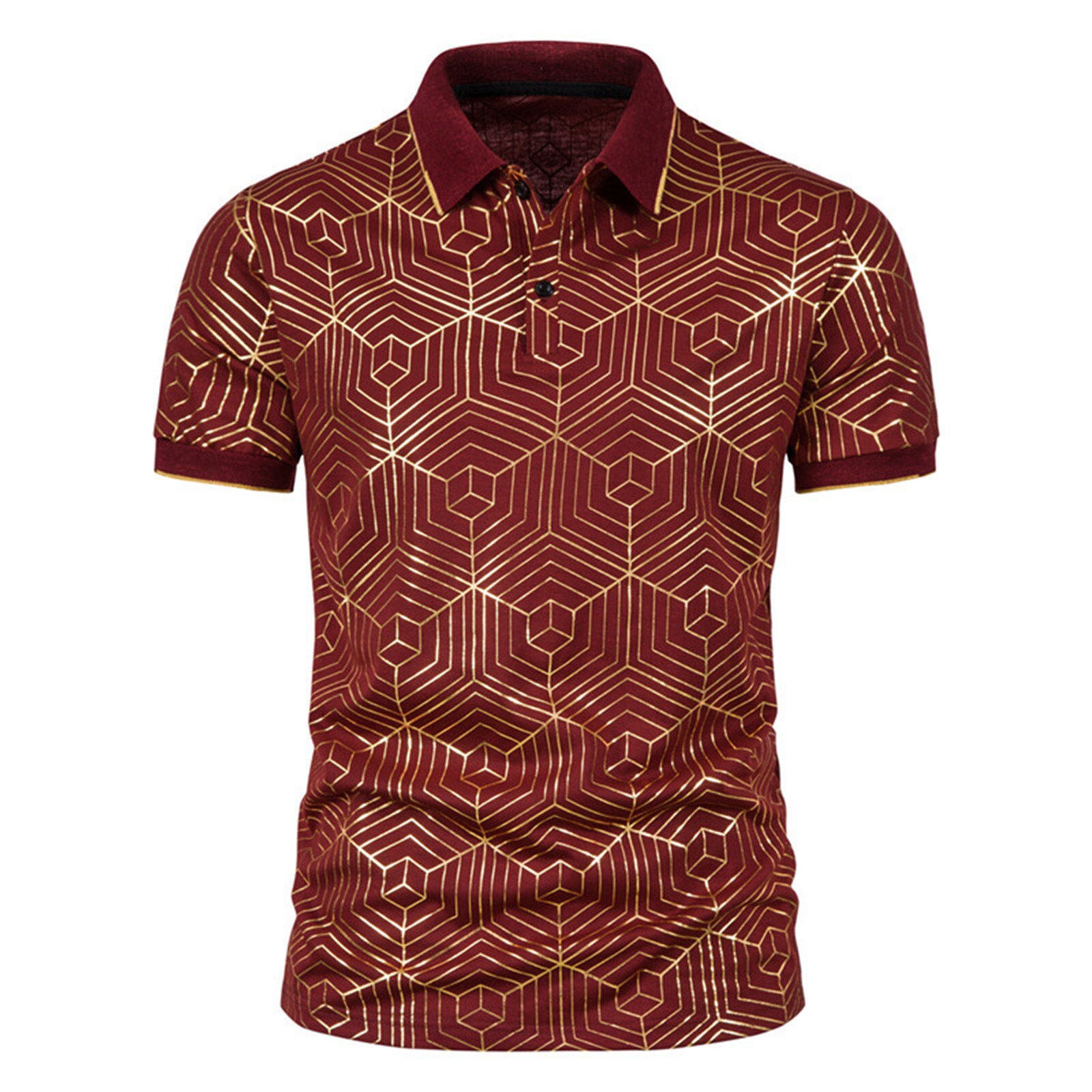 Camisas Men's polo shirts Summer Fashion Sky Bronzing Print Short-Sleeved Lapel Polo Shirts Men clothing camisas para hombr