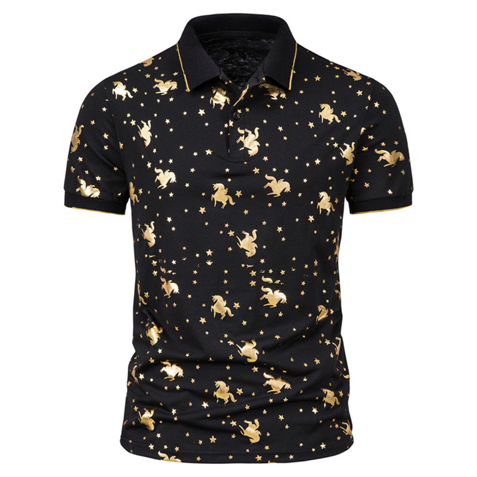 2021 Men's Summer Sky Bronzing Print polo shirts Short-Sleeved Lapel Polo Shirts for men Fashion Casual Shirts Men clothing
