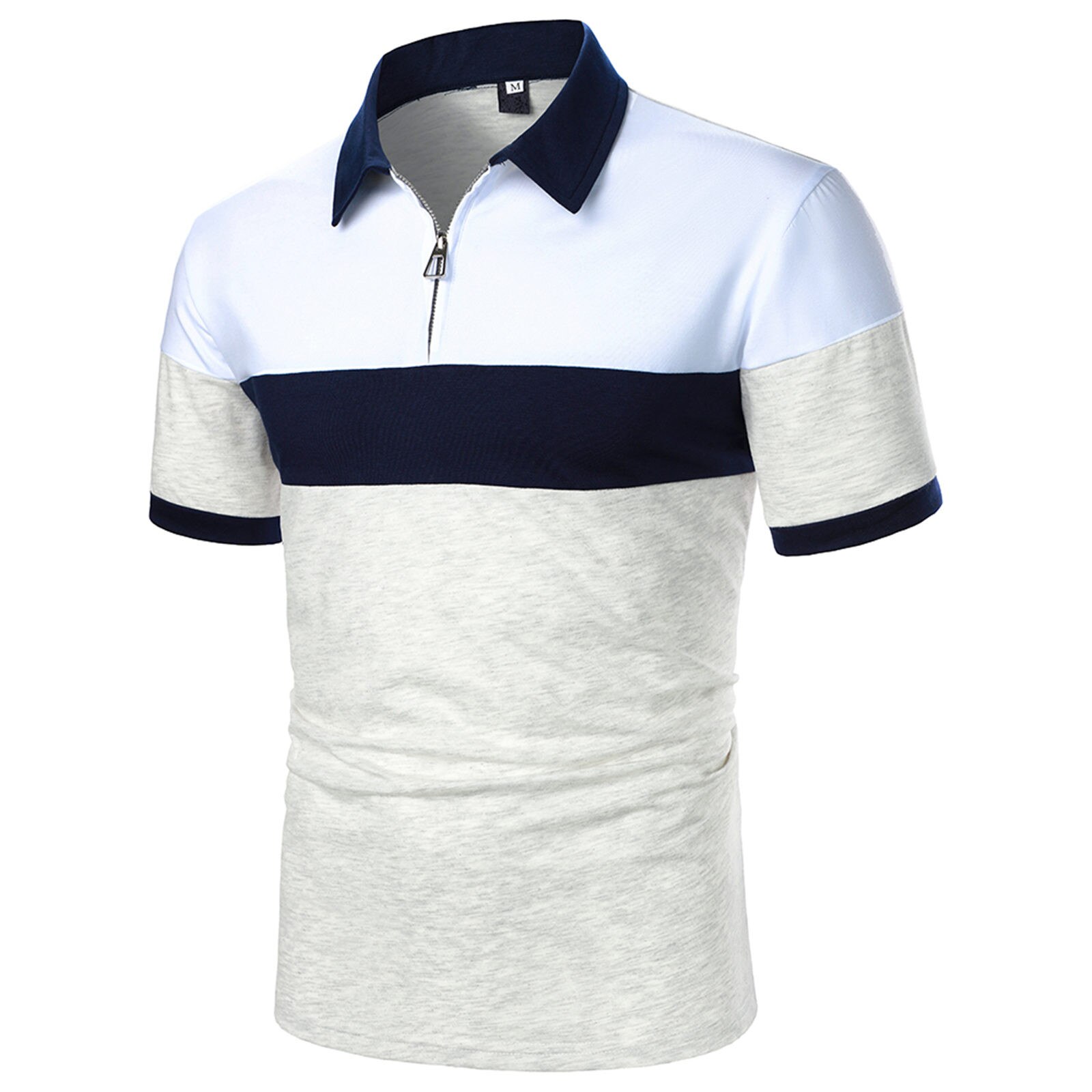 Casual Men's Polo Shirts Summer Stitching Zipper Short-Sleeved Shirt men tops Fashion men clothing camisas de hombre футбол