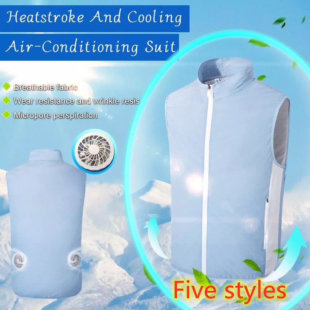 Summer Clothing Cooling Air-conditioning Fan Vest Men USB Smart Charging Outdoor Breathable Cool Protection Working Fan Clothing