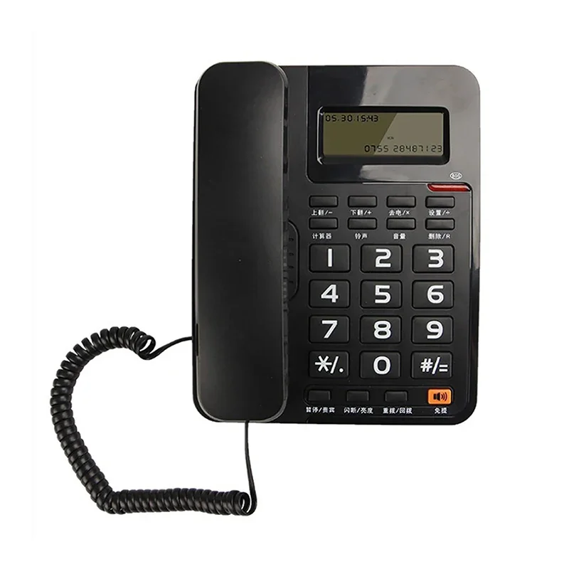 Telefone Desk Landline Phone Display Caller ID Corded Telephone for Office Hotel Restaurant Black Home Wire Telephone
