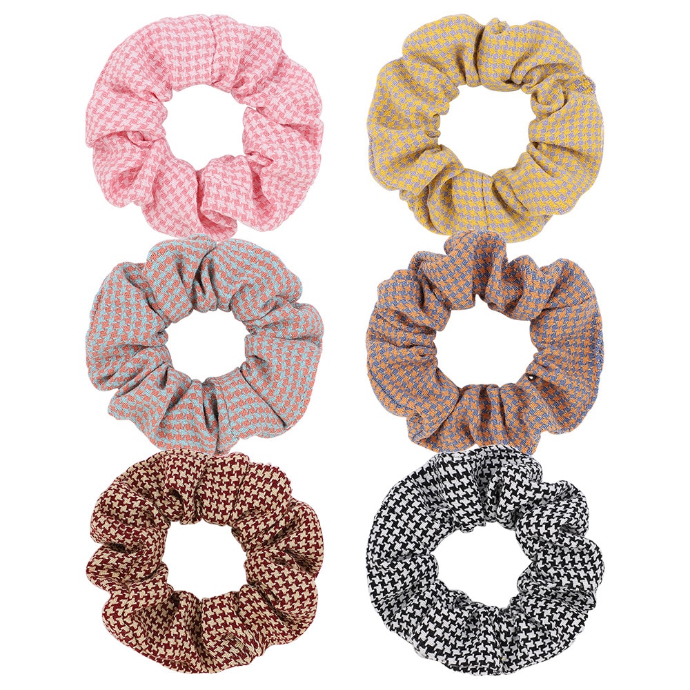 1 PCS Colorful Plaids Large Intestine Hair Rope Fashion Girls Ponytail Elastic Hairband Women Headwear Birthday Gift Photo Props