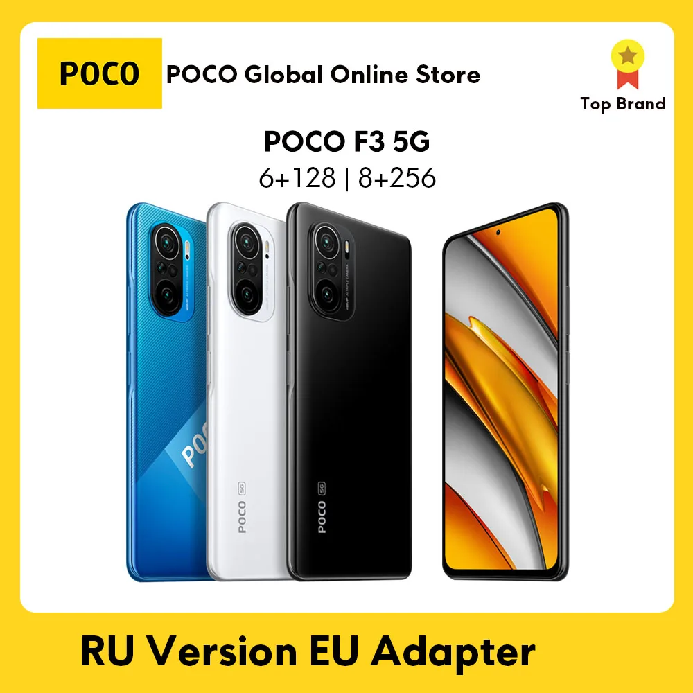 RU Version POCO F3 5G SmartPhone 6GB 128GB/8GB 256GB Snapdragon 870 Octa Core 6.67"120Hz E4 AMOLED Display 6.67inch Phone