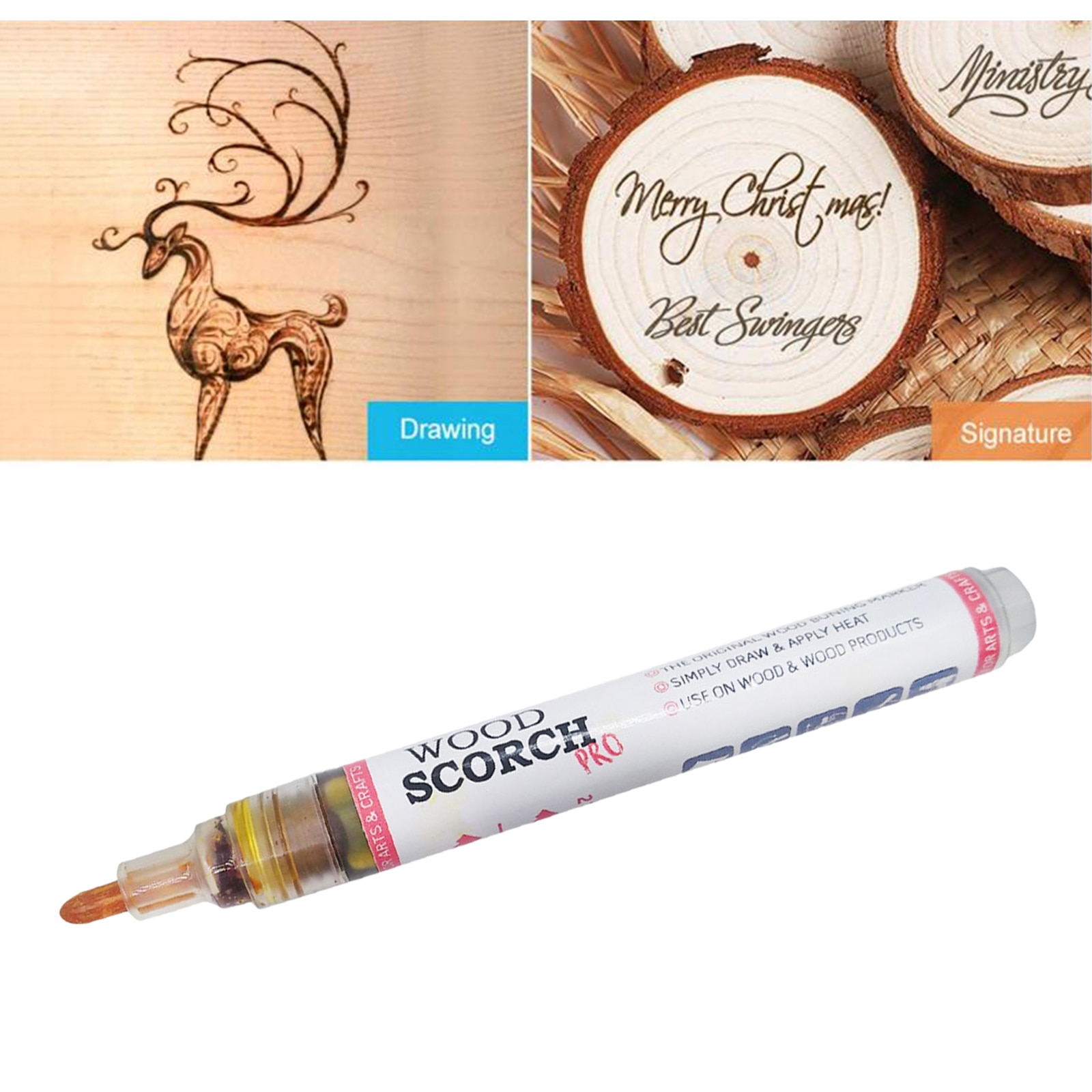 Wood Burning Pen Scorch Wood Burned Marker Pyrography Pens for DIY Projects Fine Tip Woodworking Supplies