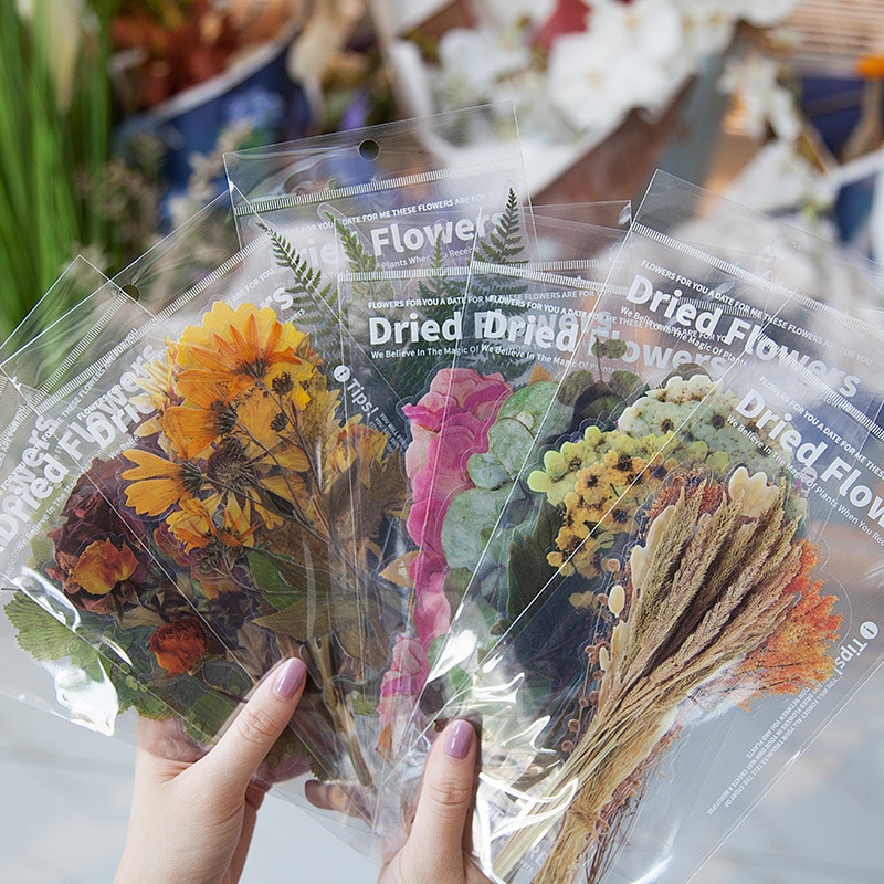 6 Pcs/lot Retro PET Waterproof Flower Stickers Decorative Colorful Floral for Scrapbooking Album Journal DIY