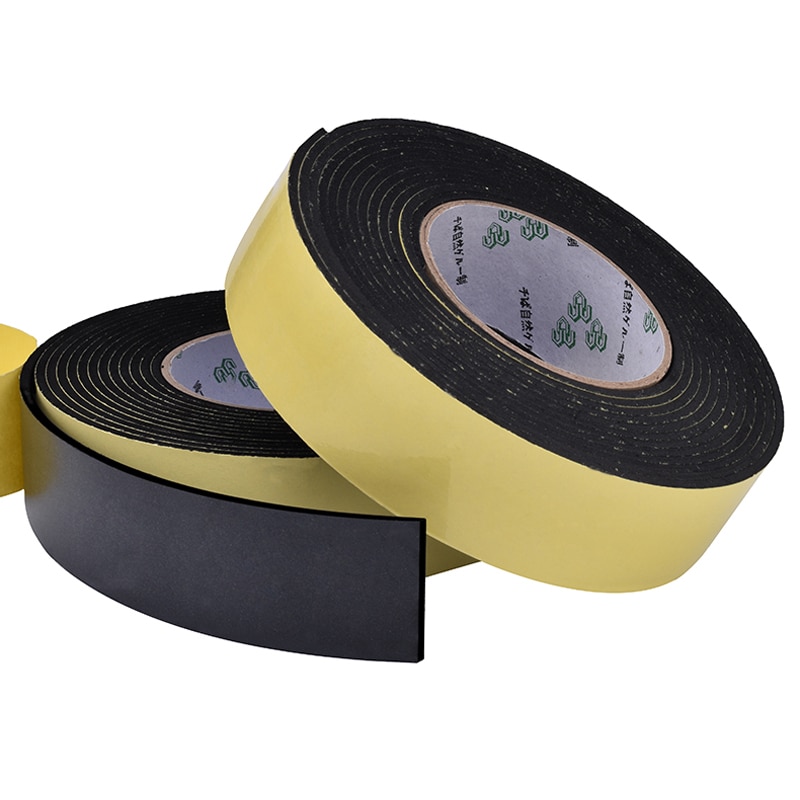 1mm 3mm 5mm Thick Black Foam Sponge Rubber Strip Tape Waterproof Single Sided Adhesive Anti-collision Window Door Seal Strip