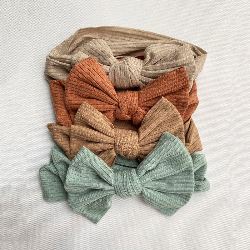 4Pcs/Lot Baby Headband Bows Hairband For Girls Princess Hair Accessories Kids Cord Headwrap Infant Wide Turban Bandeau Enfant