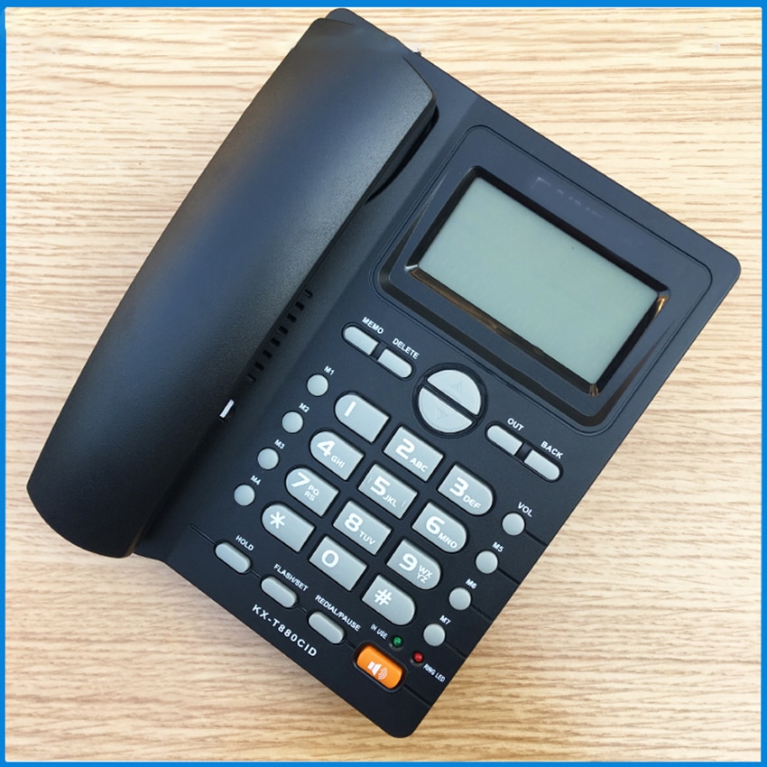 Corded Telephone with Real Time Date and Week Display LCD, Home Hotel Corded Desktop Phone Caller ID Office Landline