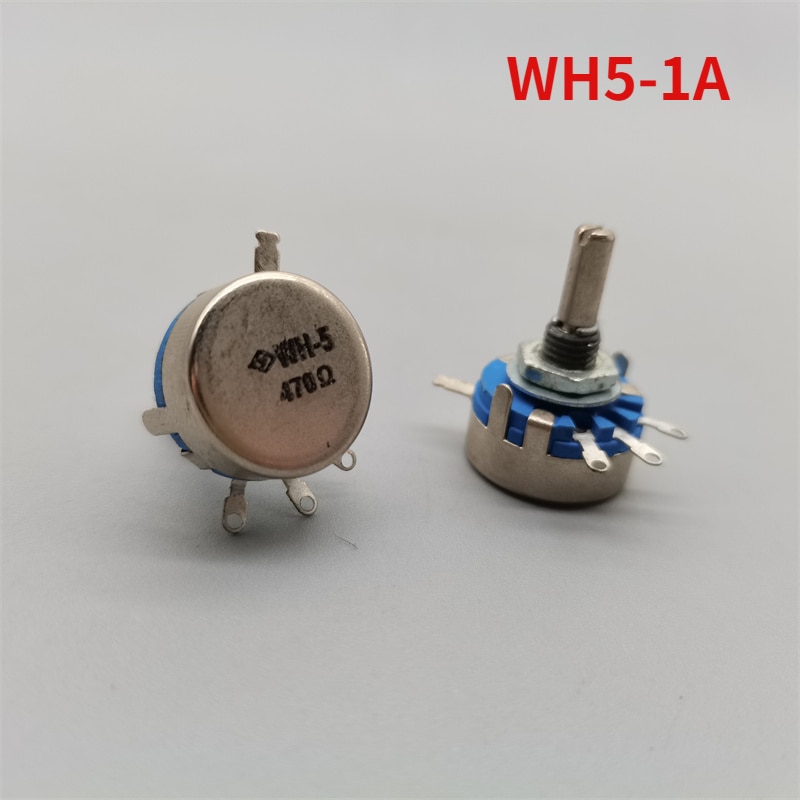 2PCS WH5-1A 470R 1K 10K 47K 4K7 100K 470K 220K 1K5 22K 1M ohm 3-Terminals Round Shaft Rotary Taper Carbon Potentiometer WH5