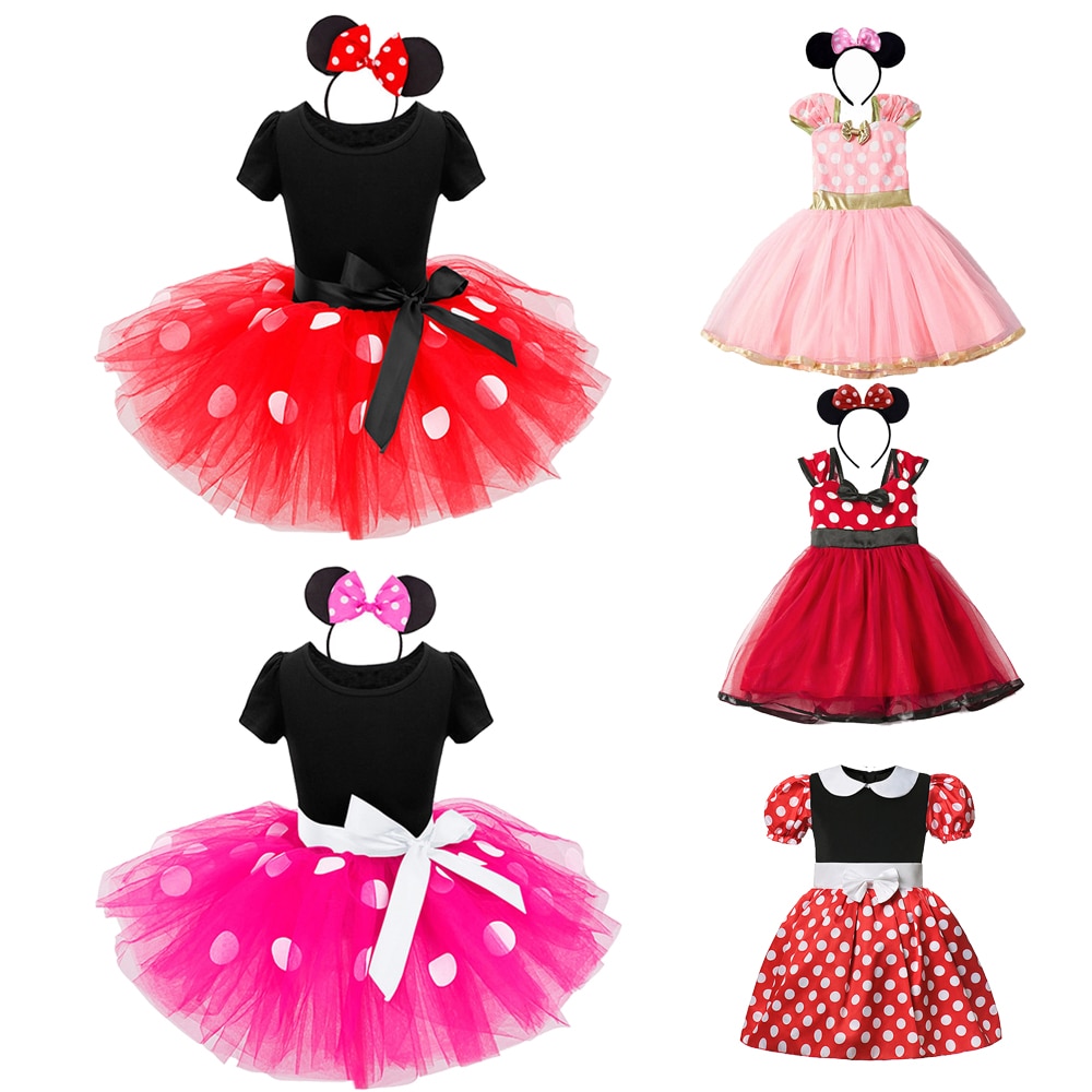 Fancy Kids Dresses for Girls Birthday Easter Cosplay Mouse Dress Up Kid Costume Baby Girls Clothing for Kids 2 6T Wear