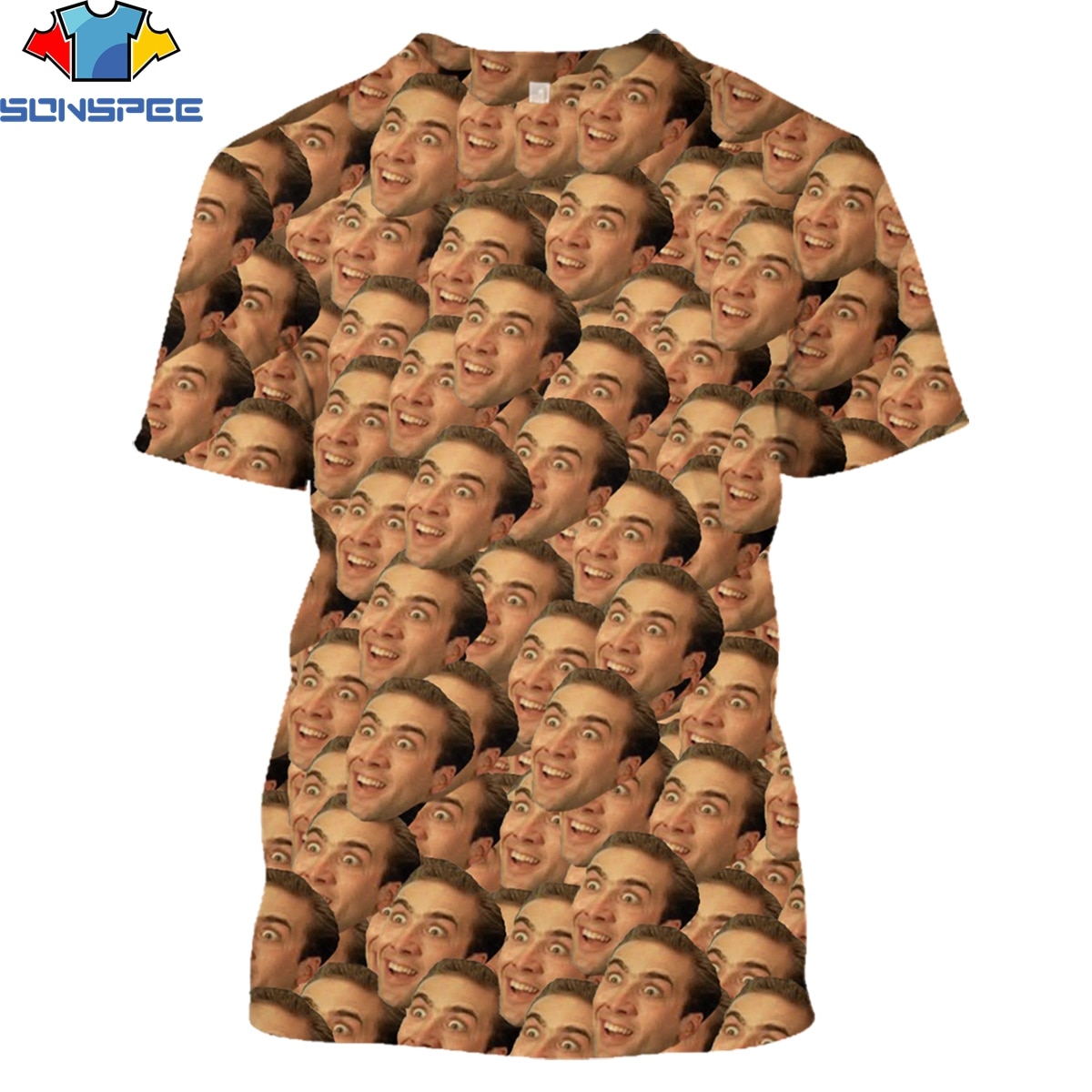 SONSPEE American Star Actors Nicholas Cage Print Shirt Summer 3D Men Women T-shirt Movie Fans Oversize Inspirational T-shirts