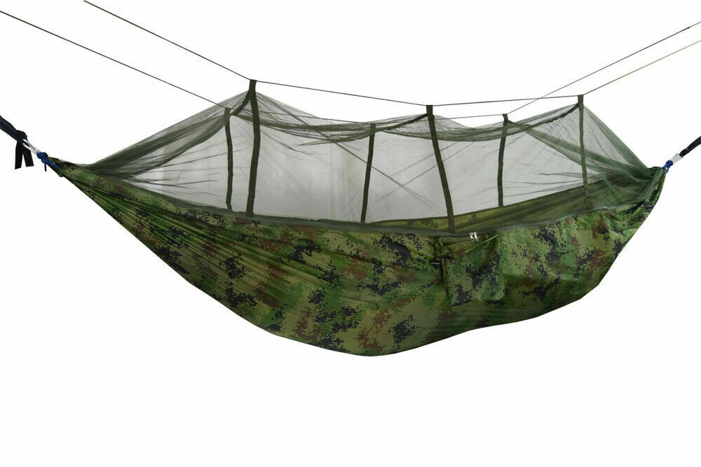Double Outdoor Person Travel Camping Hanging Hammock Bed w/ Mosquito Net Set