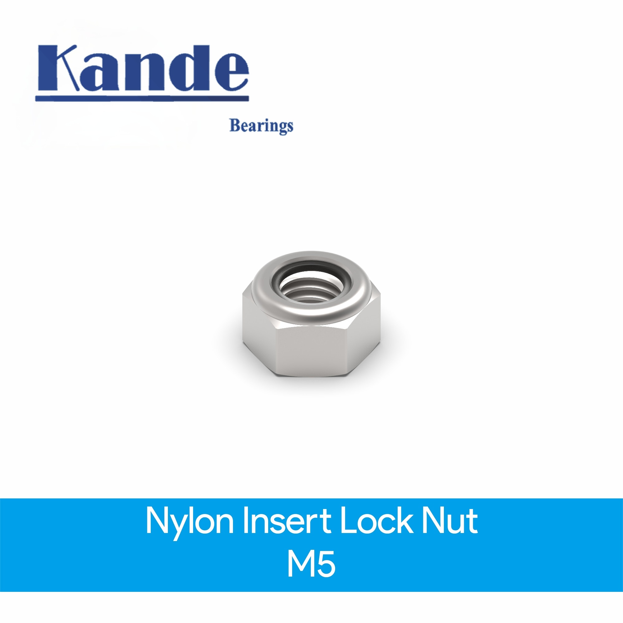 Kandebearings OpenBuilds Nylon Insert Hex Locknut - M5