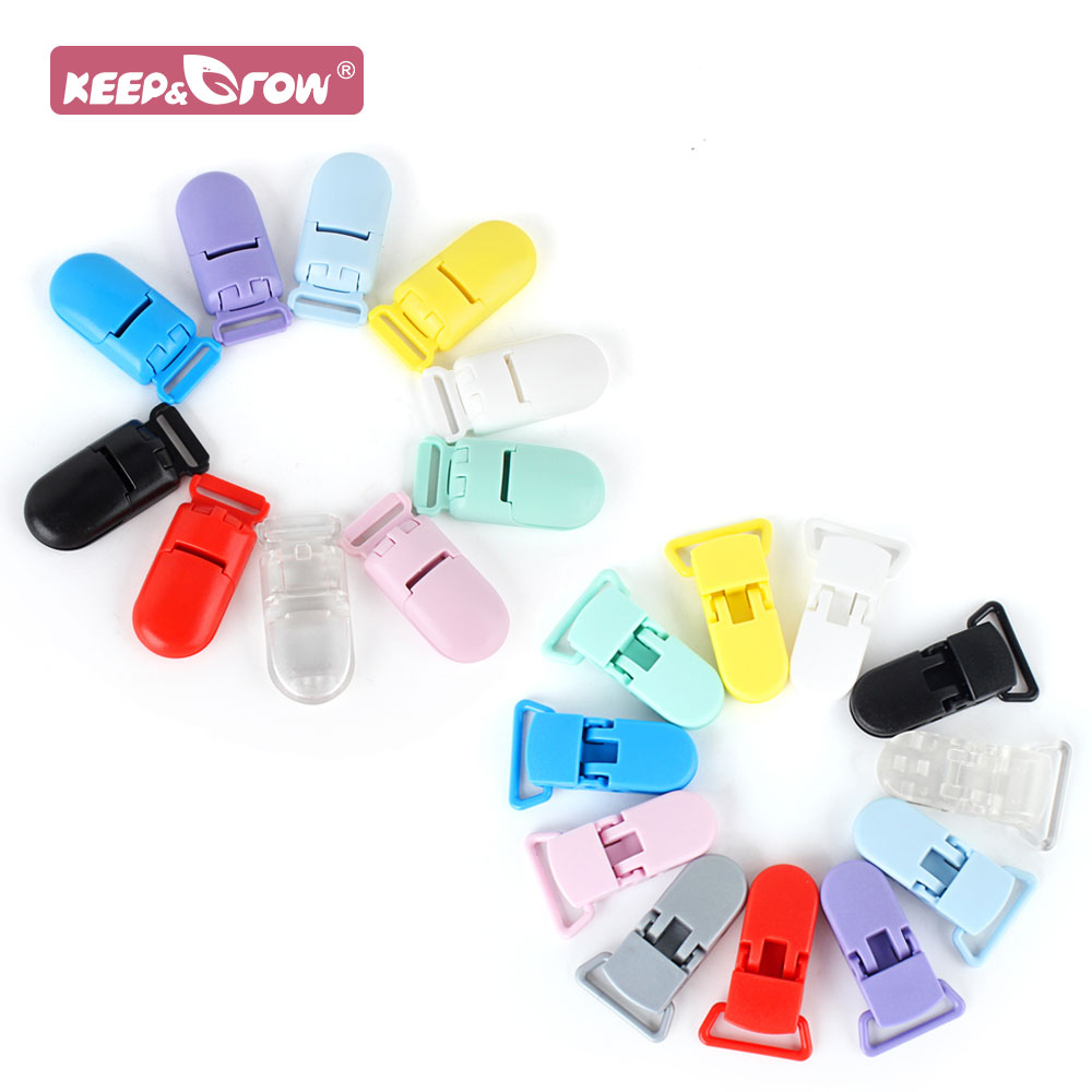 10pcs Baby Pacifier Clips Solid Plastic DIY Teether Necklace Chain Infant Soother Pacifier Nipples Holder for Jewelry Clip Tool