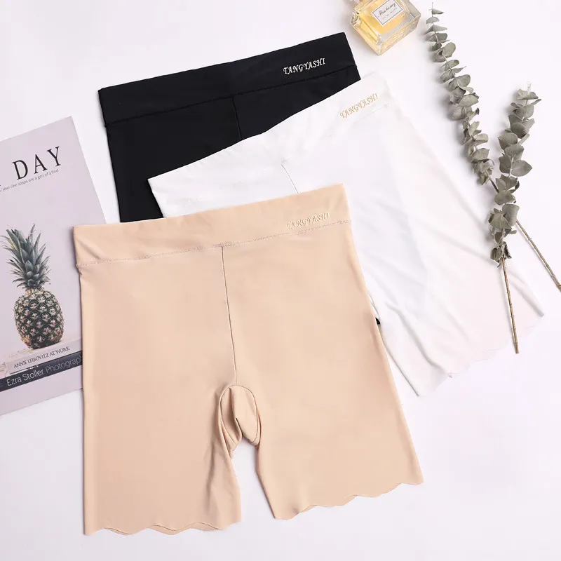 M~4XL Women's safety pants Thin breathable non-curling boxer shorts High Waist Short Pants plus size four-corner legging sh