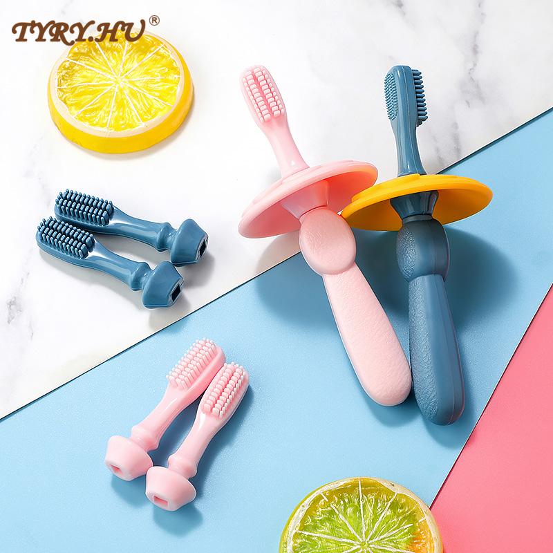 TYRY.HU Baby Finger Toothbrush Silicon Toothbrush+Box Children Teeth Clear Soft Silicone Infant Tooth Brush Rubber Cleaning