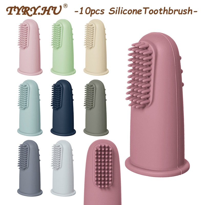 10pcs Baby Silicone Soft Finger Toothbrush BPA Free Silicone Infant Tooth Teeth Clean Brush Food Grade Silicone Baby Health