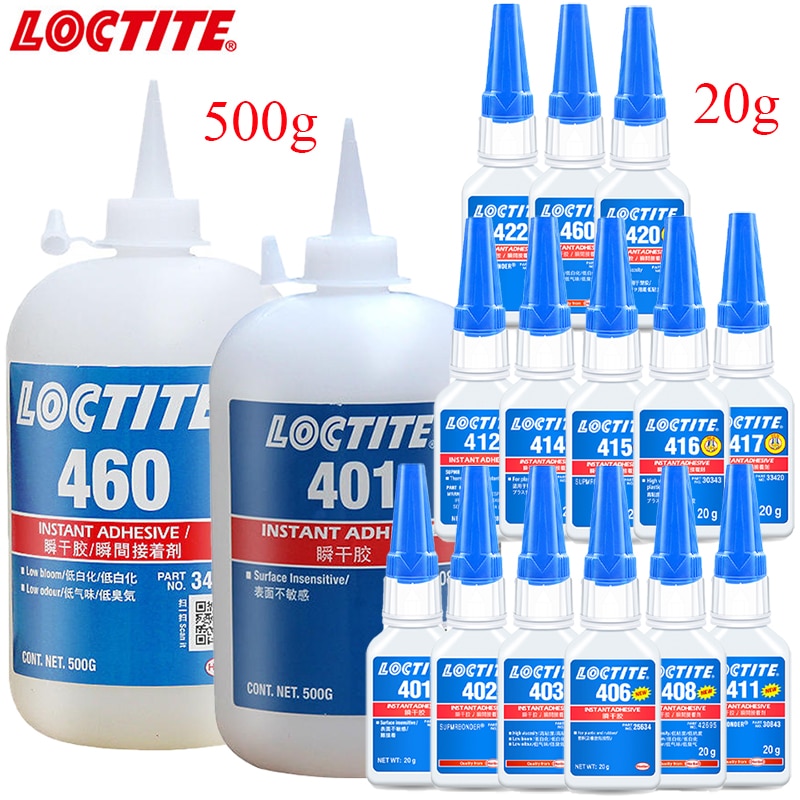 20g 500g Loctite 401 402 403 404 406 407 Super Glue 408 411 412 414 415 416 417 425 431 435 460 495 496 498 Adhesive Instant
