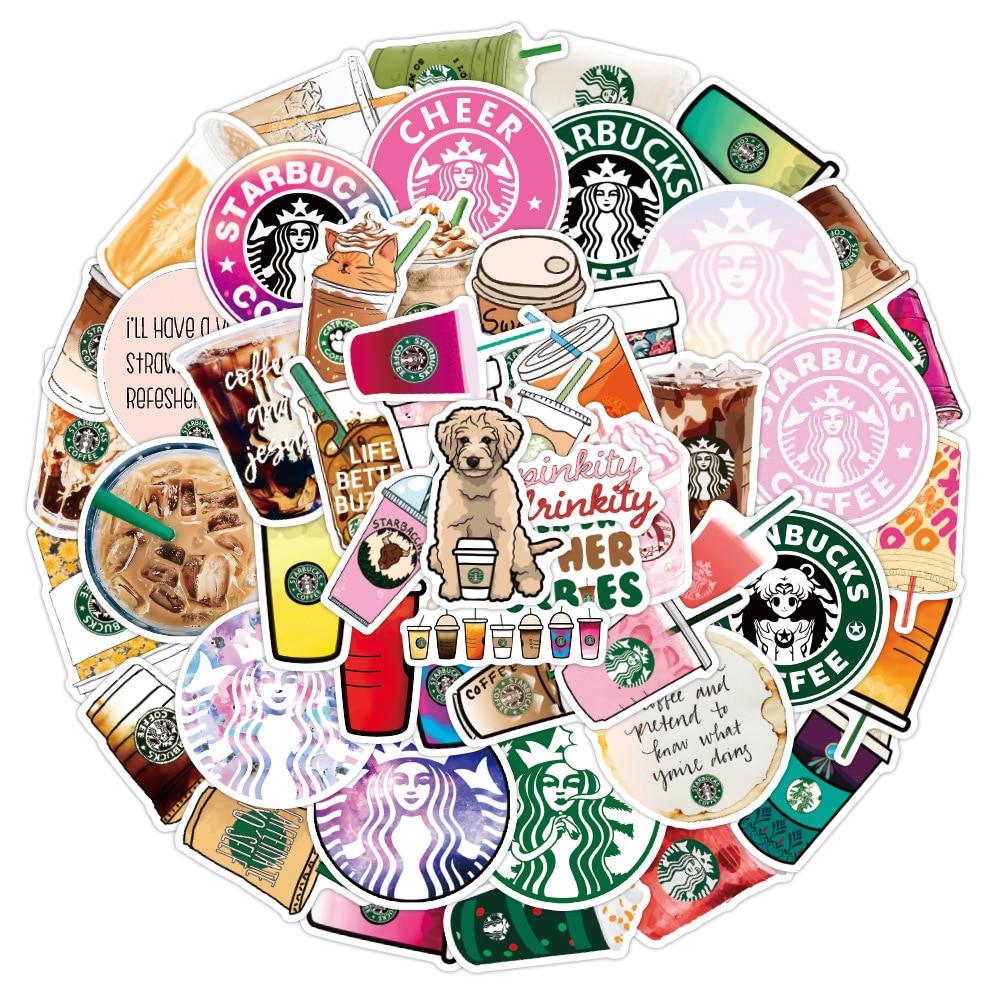 10/50PcsStarbucks Stickers for Luggage Laptop Refrigerator Motorcycle Skateboard Pegatinas 2021