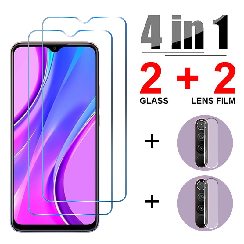 4IN1 HD Anti-fingerprint Tempered Glass On Xiaomi Redmi 9C NFC Note 8T Screen Protector On Redmi Note 8 7 6 5 Pro 5A Prime glass