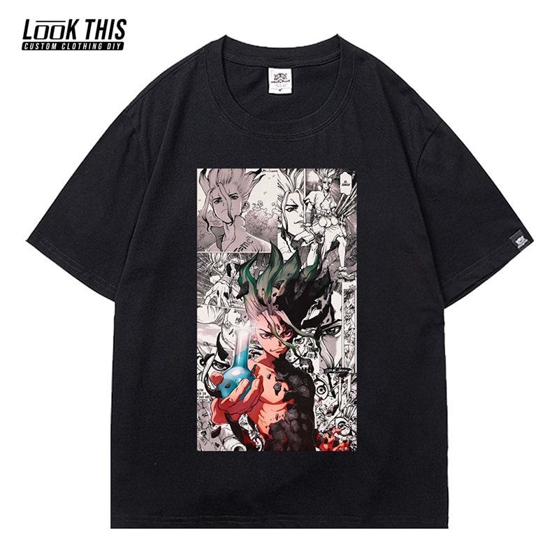 Dr STONE Anime Kids T-shirts Streetwear Tops Girls/Boys T-shirt Summer Children's Oversized Tshirt Short Sleeve Clothes for