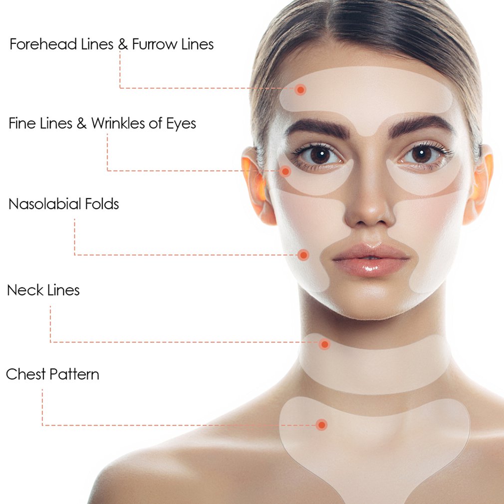 Reusable Silicone Anti-wrinkle Face Forehead Cheek Chin Sticker Anti Aging Facial Skin Lifting Patches Wrinkle Remover Strips