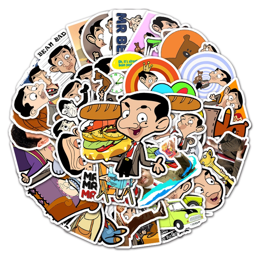 10/50Pcs Comedy Mr. Bean Stickers for Luggage Laptop Refrigerator Motorcycle Skateboard Pegatinas 2021
