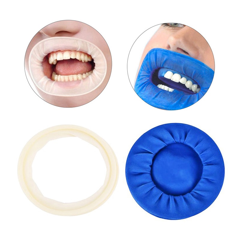 10pcs Dental O Shape Disposable Rubber Sterile Mouth Opener Oral Cheek Expander Retractor Rubber Dam Retractor Mouth Opener