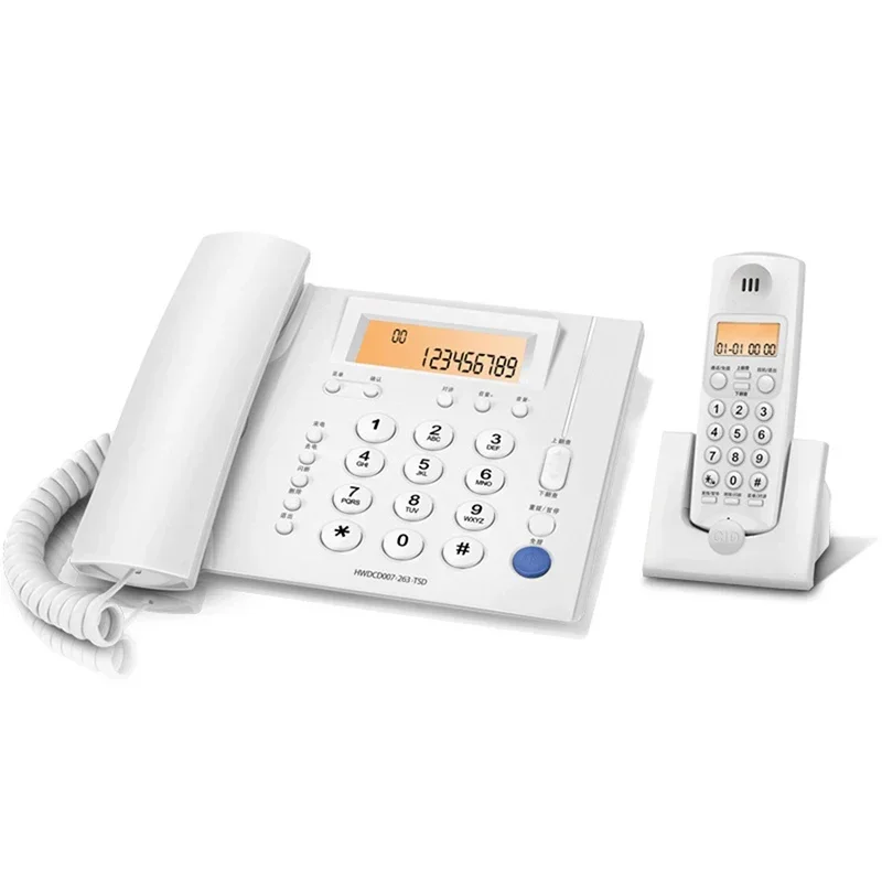 Expandable Corded/Cordless Phone with Base Speakerphone, 1 Corded Handset and 1 Cordless Handset, Landline Phone for Home Office