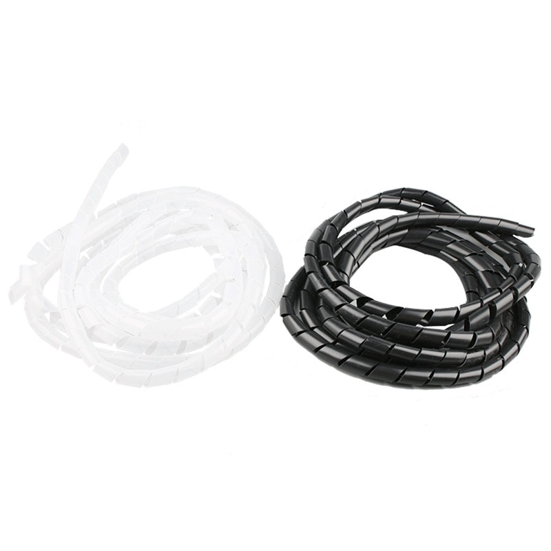 2M New Spiral Wrap Sleeving Tube Flame Retardant Cable Protective Sleeve Band Winding Pipe Wire Sleeves 4mm/6mm/8mm/10mm/12mm