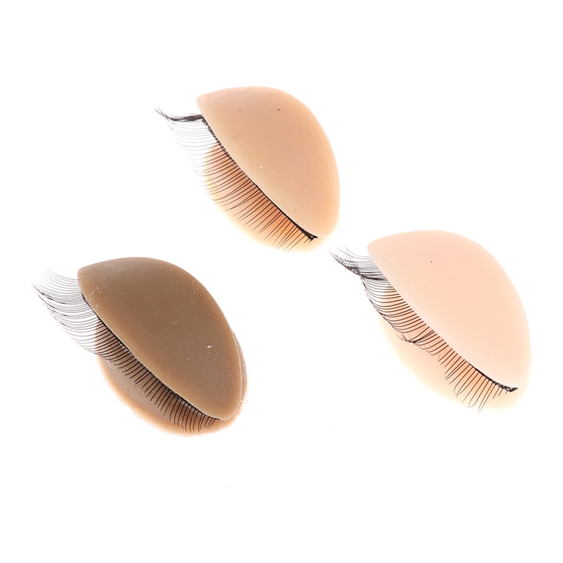 6pcs Practice Head Model replacement Silicone Removable Eyelids Training Mannequin Head False Eyelash Extension Makeup Tools