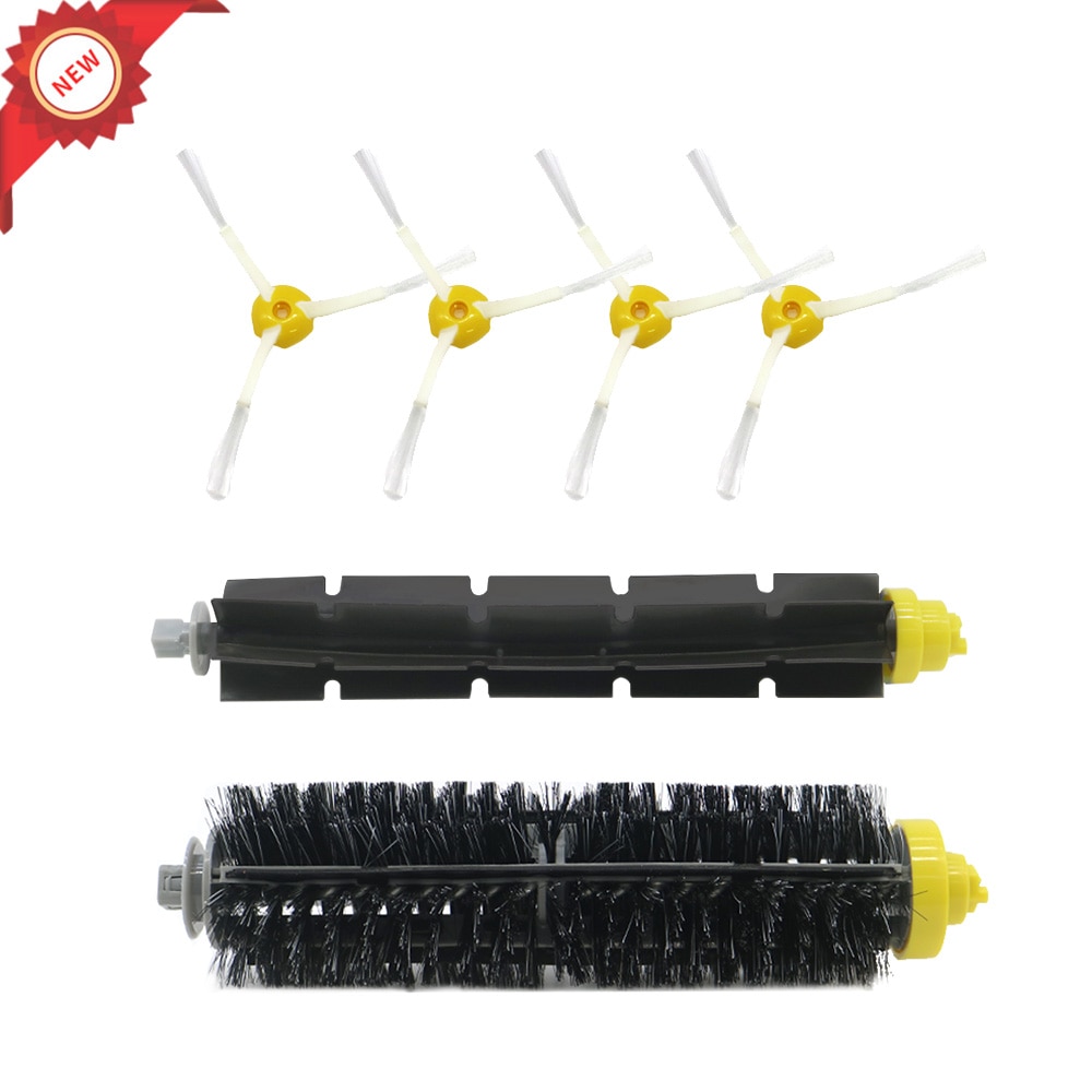1 Bristle brush +1 Flexible Beater Brush +4 Side Brush for iRobot Roomba 600 700 Series Vacuum Cleaning Robots 760 770 780 790