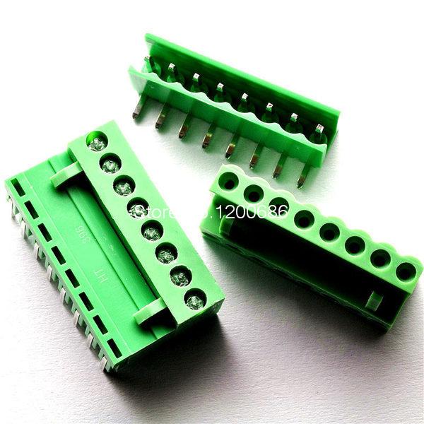8pin Right angle Terminal plug type 300V 10A 3.96mm pitch connector pcb screw terminal block connector