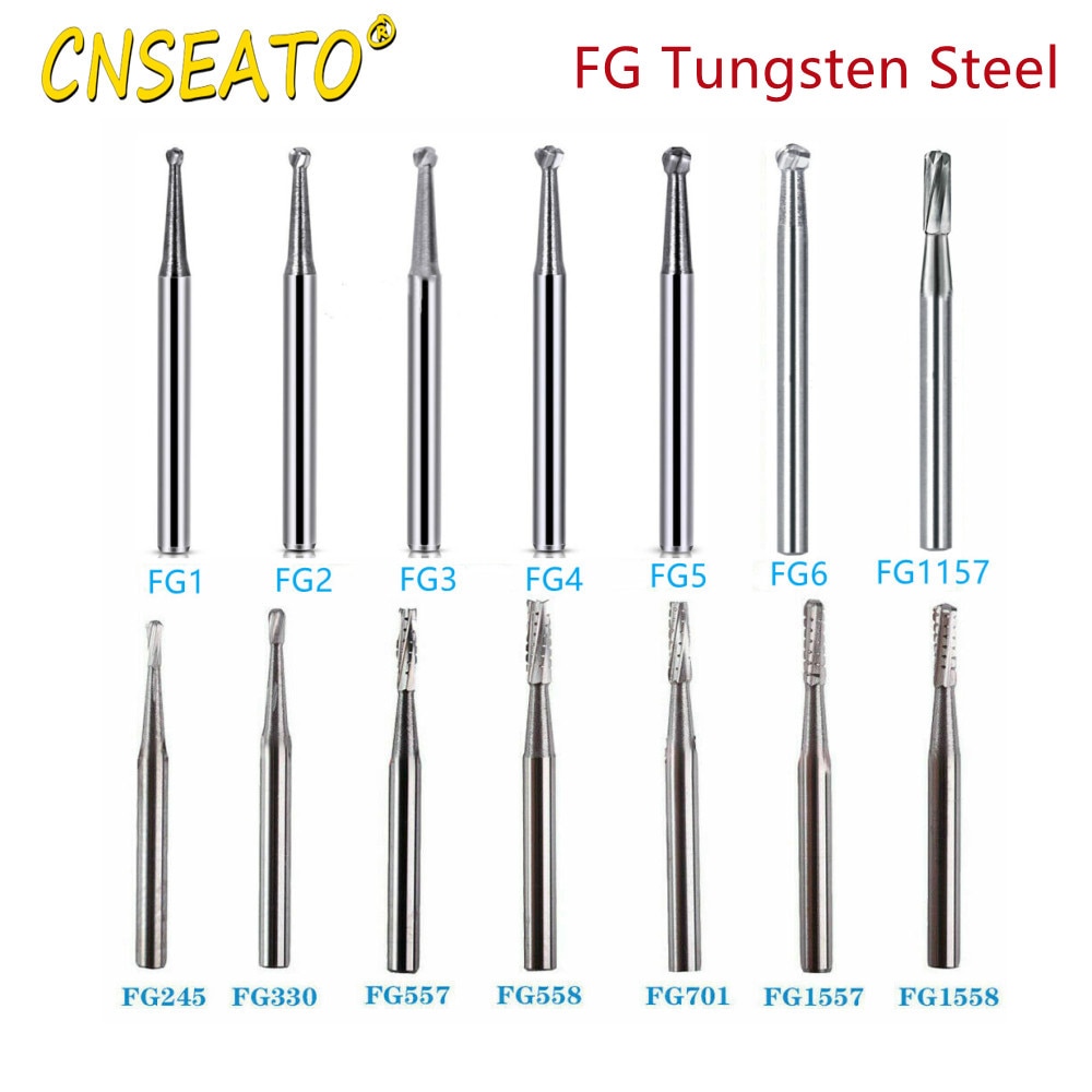 10Pcs FG High Speed Dental Tungsten Steel Carbide Burs Drill Round Dentistry Therapy Preparation Burr Fissure Cutter FG330 FG1/5