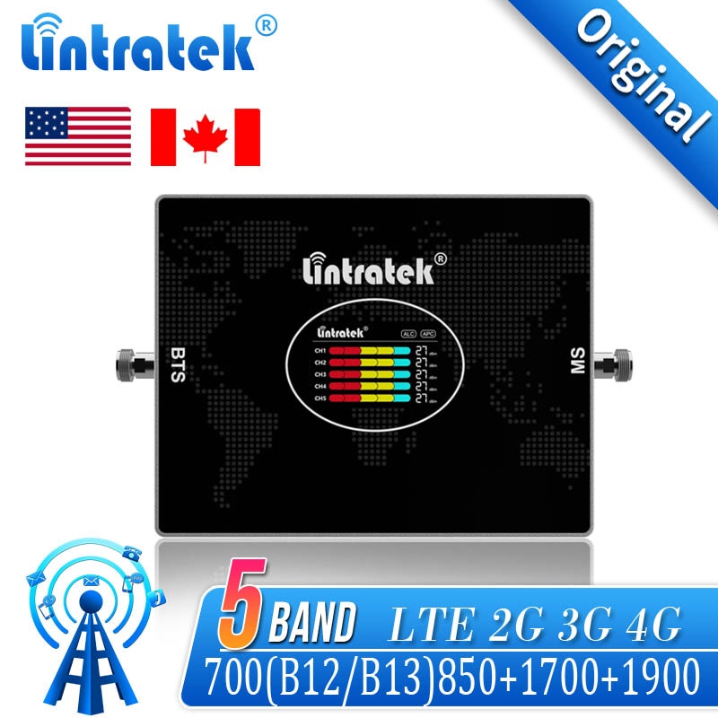 Signal Booster Repeater 850 1700 700 mhz 2100 1900 LTE 2600 mhz B12 B13 B5 2G 3G 4G Internet Voice Call Signal Amplfier