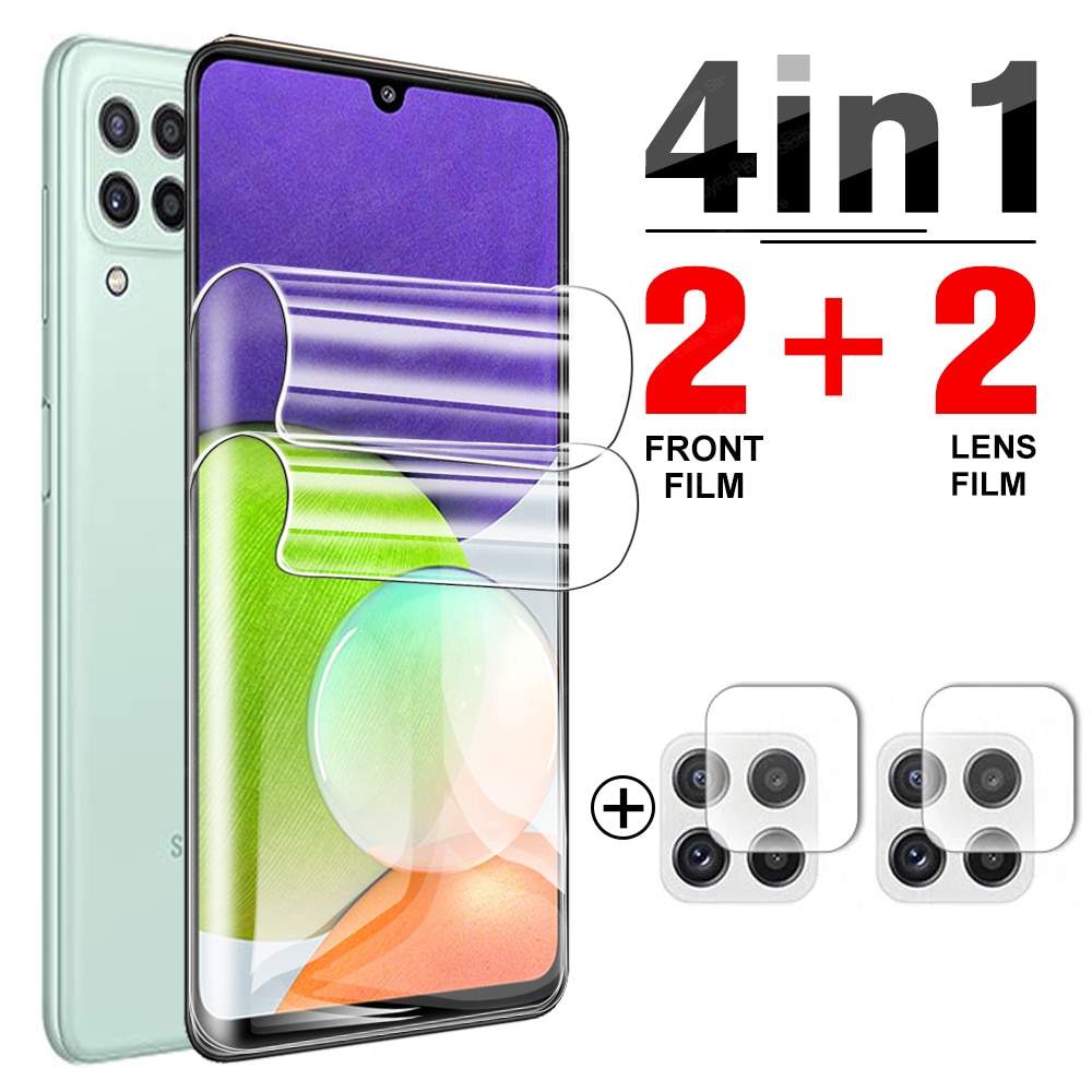 4-in-1 Hydrogel Film for Samsung Galaxy A22 Full TPU Screen Protector Film For Svmsung A12 M12 M62 F62 protective film not glass