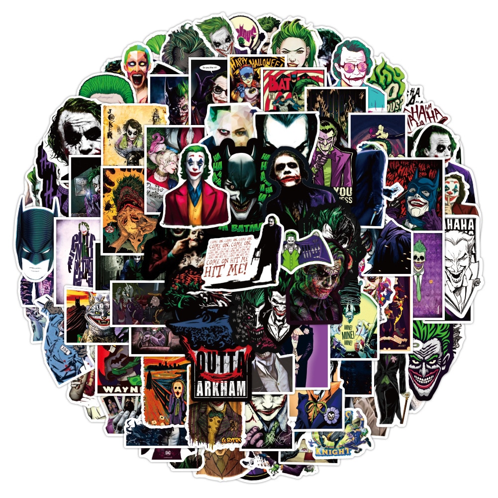 50/100PCS The Joker Stickers Skateboard Suitcase Guitar Motorcycle Waterproof Cool Movie Funny Graffiti DIY Sticker Kids Toys