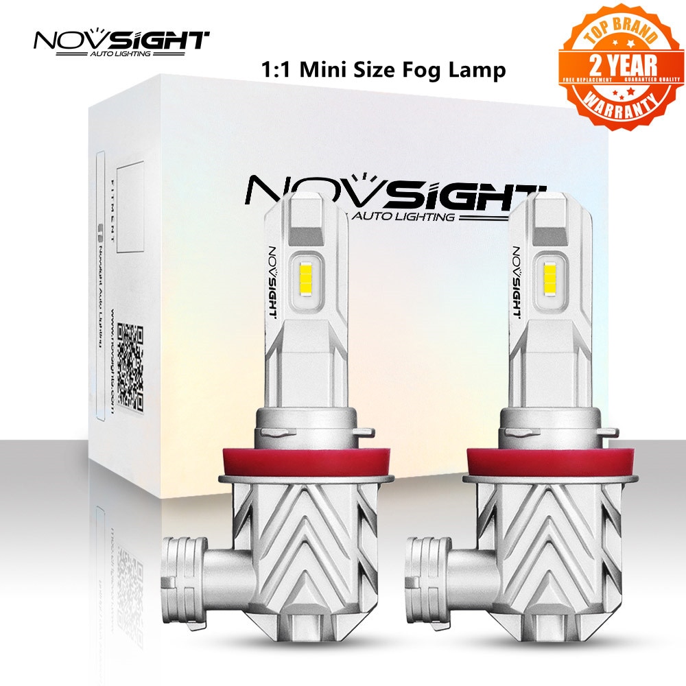 NOVSIGHT 1:1 Mini Size Fog Light Bulbs H11 H8 H9 9005 HB3 9006 HB4 Car Bulb 50W 10000LM 6000K Led Fog Lamp Auto Accessories