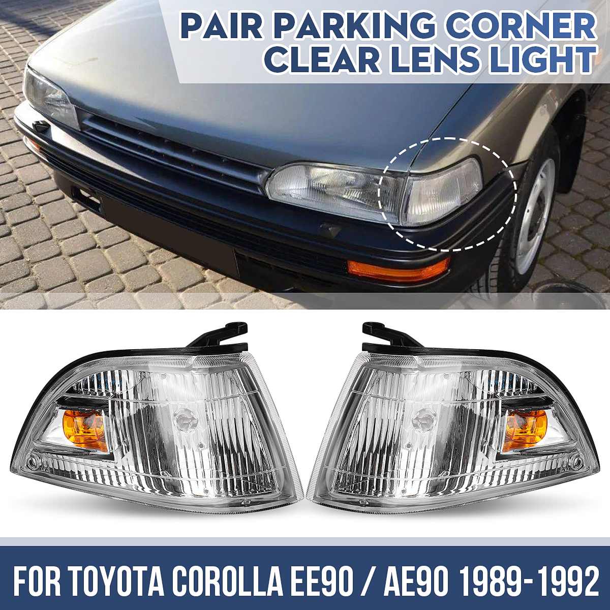 A Pair Car Corner Lamp Turn Signal Light For Toyota Corolla EE90 AE90 1989 1990 1991 1992 Turn Signal Lights Car Accessories