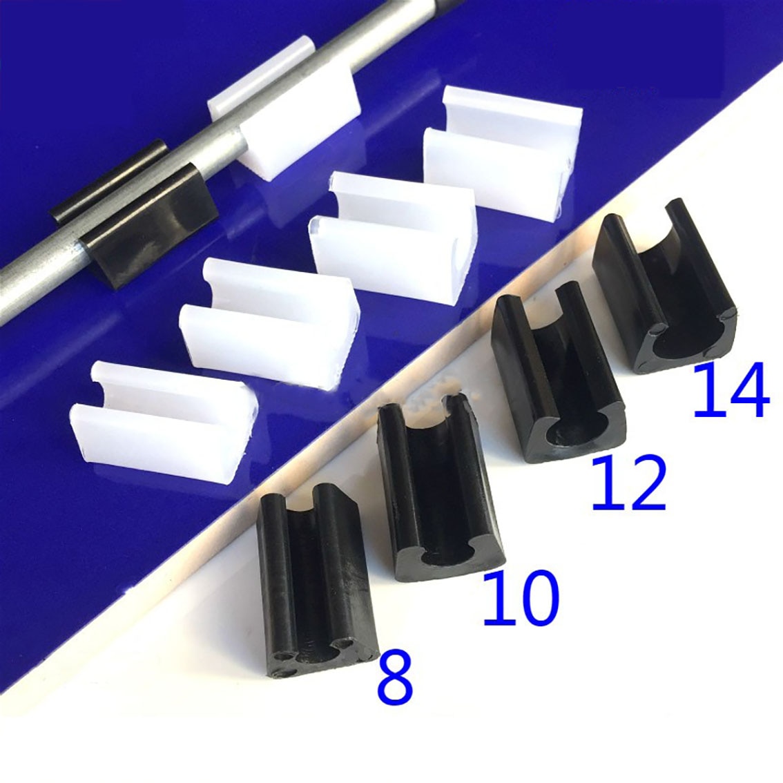 5Pcs Black/White Plastic Chair Feet Pads Non-Slip u-type Pipe Clamps Protection Gasket Covers Caps For Chair Furniture