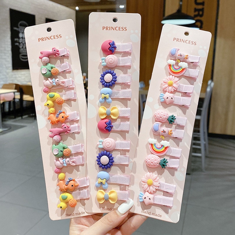 Children Hairpin Fruit Hair Clips Baby Side Bangs Clip for Kawaii Girls Headdress Hair Accessories Baby Bows 10 PCS 2023 New