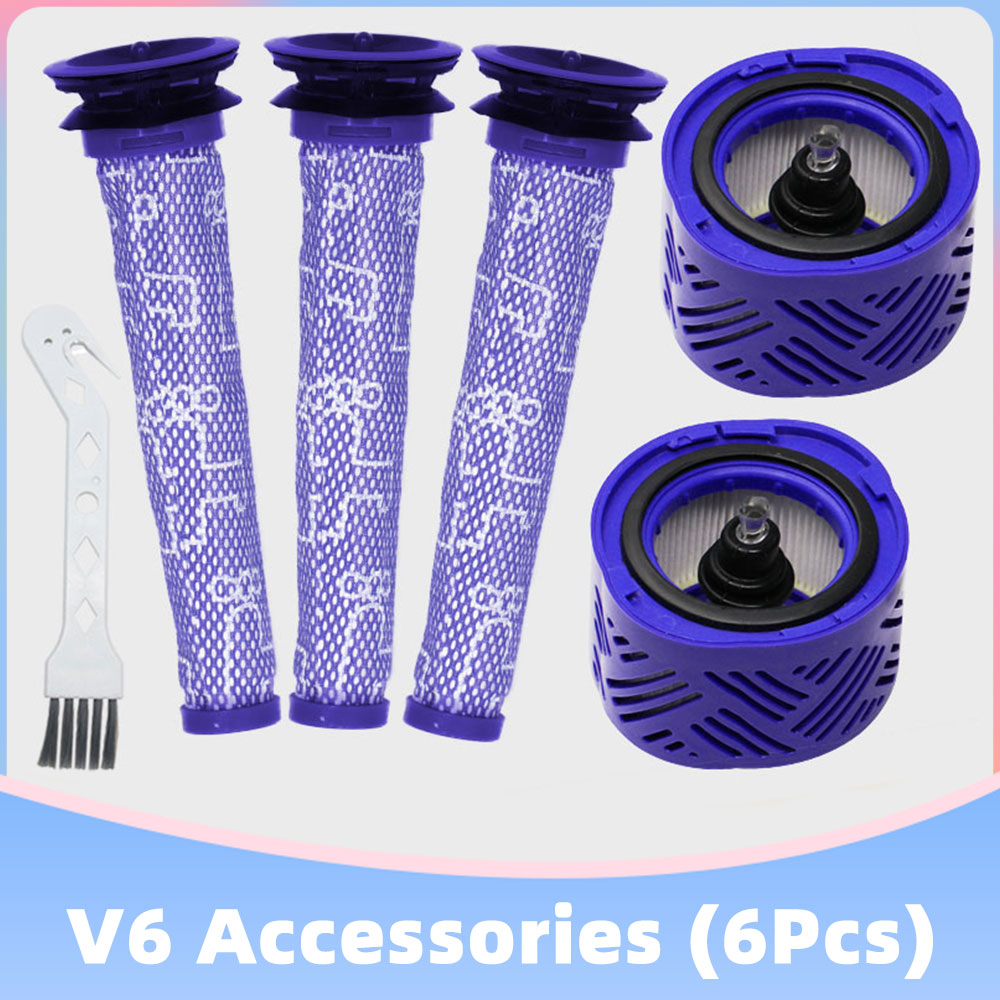 For Dyson V6 Absolute Cordless Stick Vacuum Cleaner Replacement Spare Parts Pre-Filter Hepa Filter 965661-01 966741-01