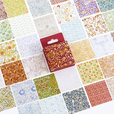45 pcs William Morris Decorative Stickers Scrapbooking diy Stick Label Diary Stationery Album Journal flower stickers