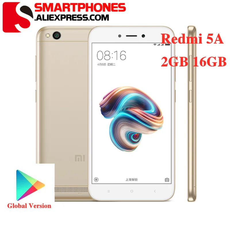 Global version Redmi 5A smartphone 2GB 16GB 3000mah Battery Snapdragon 425 Processor 5-inch Screen cell phone