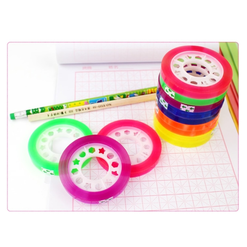 12 Pcs Multi-purpose Transparent Expressions Tape Colorful Stationery Envelope Sealing Gift Wrapping Tape Easy Clean