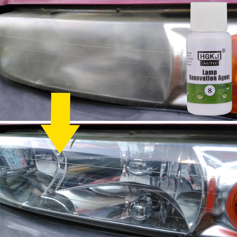 HGKJ 8 20ML Lamp Renovation Agent Car Headlights Polishing Restoration Kit Chemical Coating Headlight Agent Bright White Tools