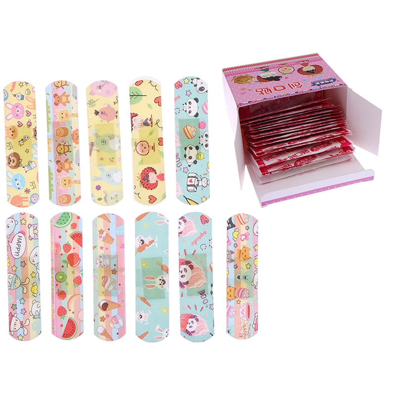 120pcs Waterproof Breathable Cute Cartoon Band Aid Hemostasis Adhesive Bandages First Aid Emergency Kit For Kids Children