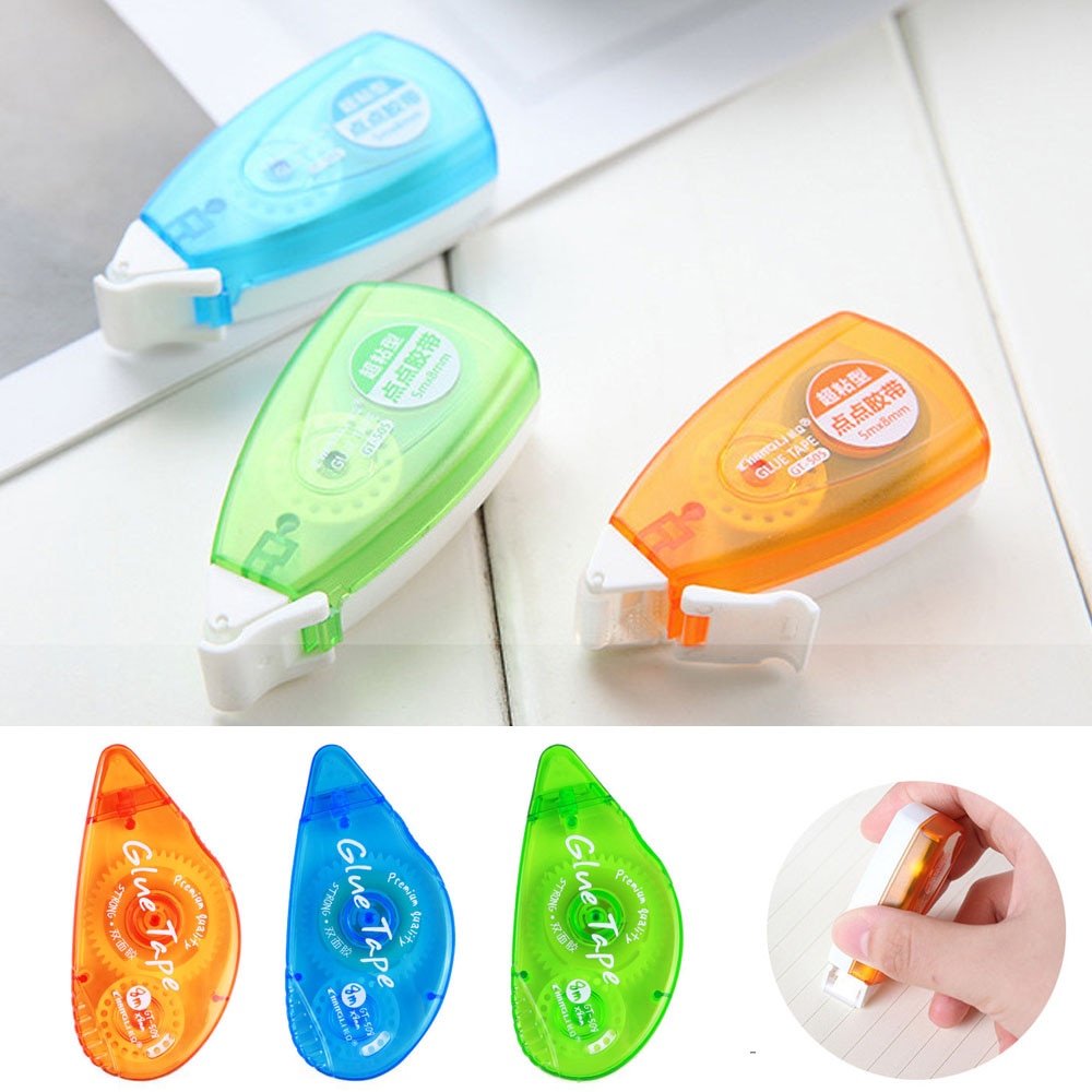 1Pc Creative Refillable Dots Stick Roller Double Sided Adhesive Glue Tape Dispenser Office Supplies Practical Scrapbooking Decor